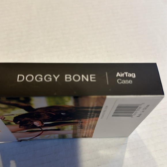 NWT Phunkee Tree air tag case doggy bone shape with loop to tie in black & grey - Picture 2 of 5
